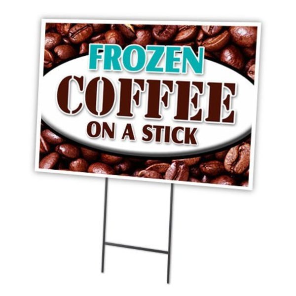 Signmission Frozen Coffee On Stick Yard & Stake outdoor plastic coroplast window, C-1216 Frozen Coffee On Stick C-1216 Frozen Coffee On  Stick